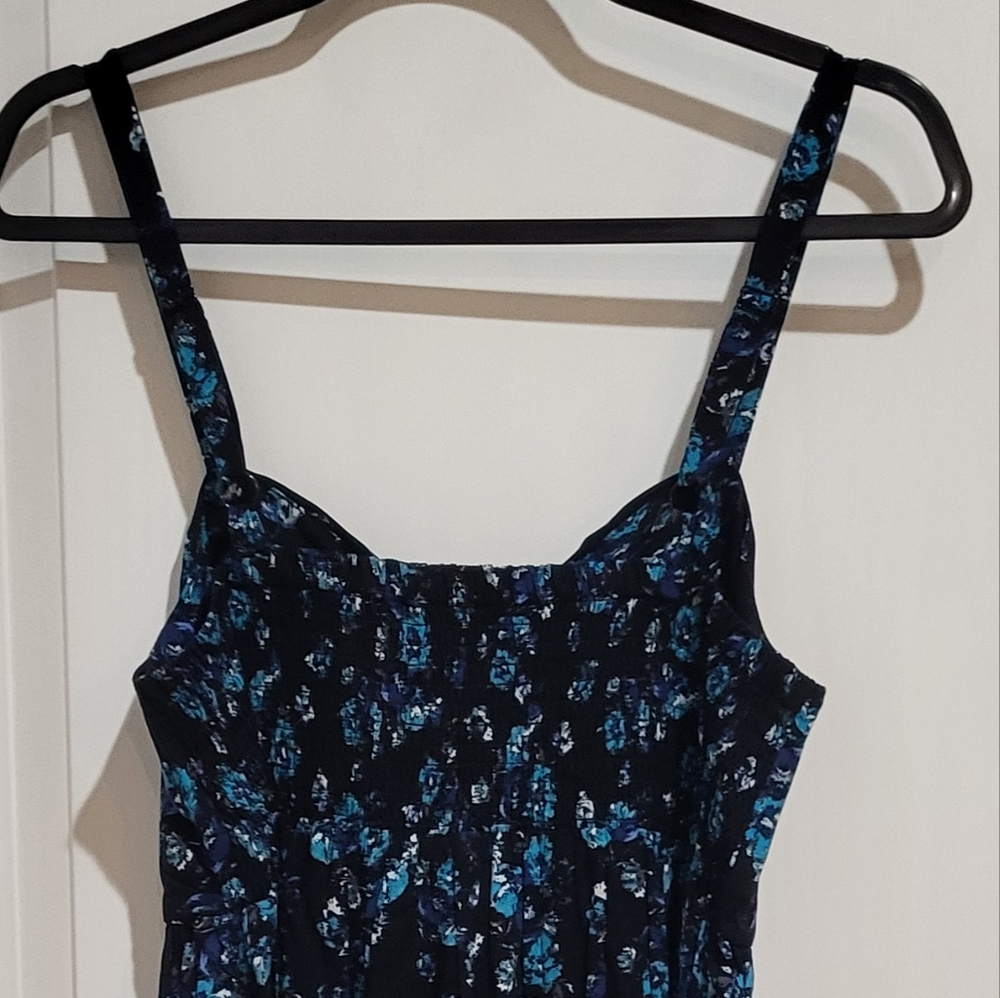 Torrid Blue and Black Floral Challis Midi Dress - Picture 6 of 9